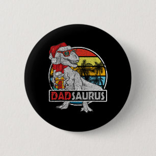 Dad Saurus T Rex Dinosaur Family Matching Xmas Chr 6 Cm Round Badge
