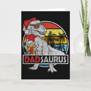 Dad Saurus T Rex Dinosaur Family Matching Xmas Chr Card