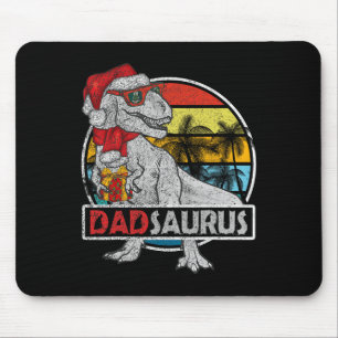 Dad Saurus T Rex Dinosaur Family Matching Xmas Chr Mouse Pad