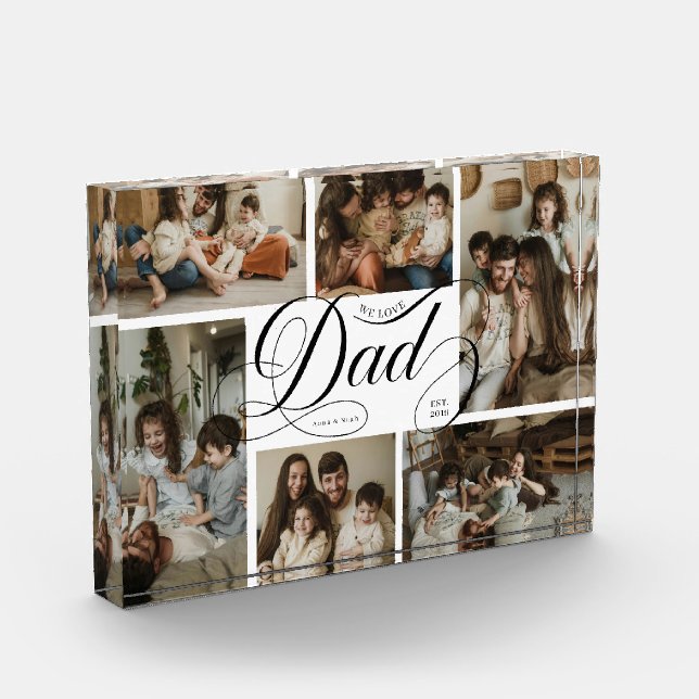 Dad Script Typography 6 Photo Collage Block (Left)