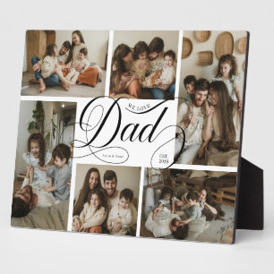 Dad Script Typography 6 Photo Collage Plaque