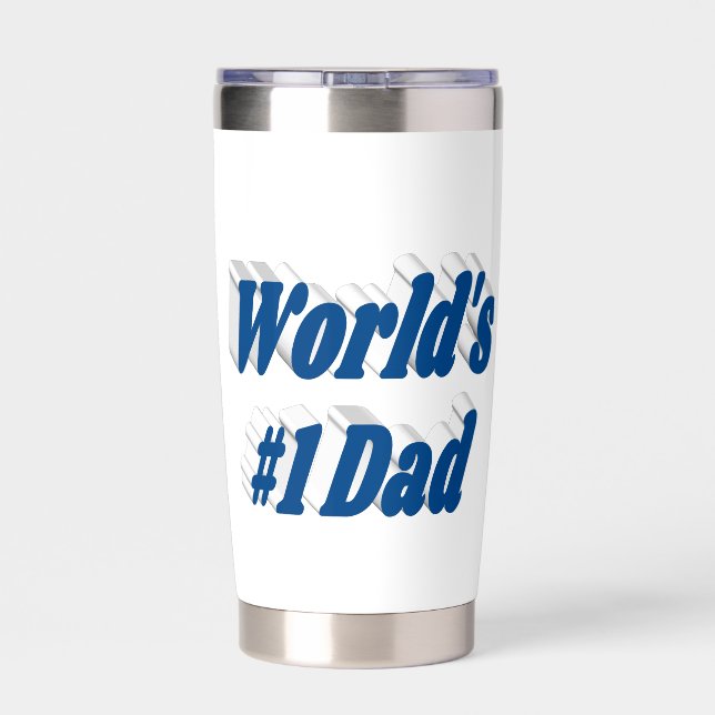 Dad sea blue text Fathers Day  Insulated Tumbler (Back)