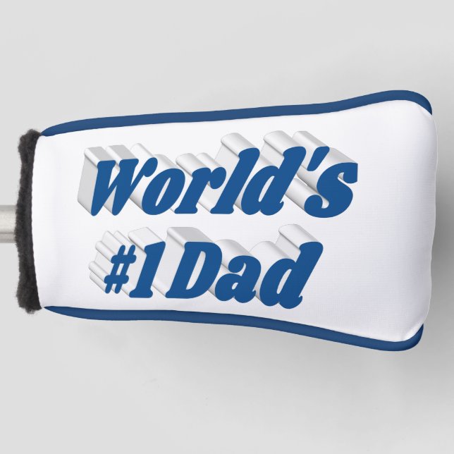 Dad sea blue text  golf head cover (Front)