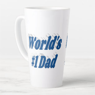 Dad sea blue text latte mug