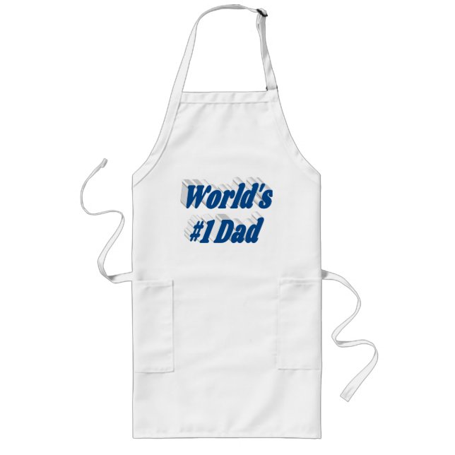 Dad sea blue text long apron (Front)