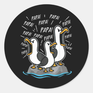 Dad Seagull Funny Papa Seagulls Fathers Day Humour Classic Round Sticker