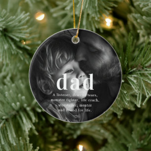 Dad   Sentimental Photo Keepsake Christmas Ceramic Ornament