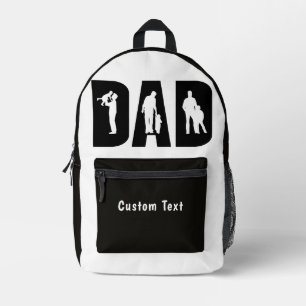 "DAD" Silhouette Father Child Customise Text Printed Backpack