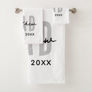 Dad Since 20XX Modern Simple Preppy Bath Towel Set