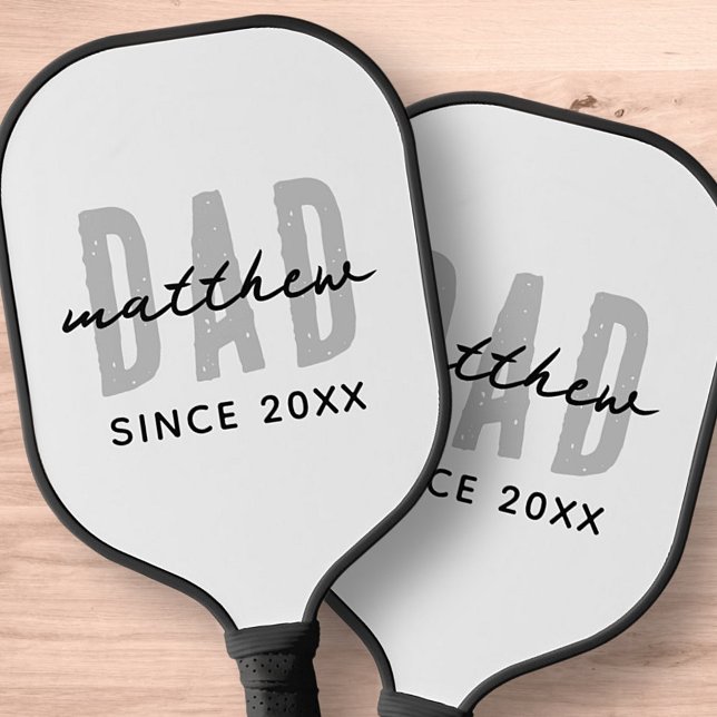 Dad Since 20XX Modern Simple Preppy Pickleball Paddle (Creator Uploaded)
