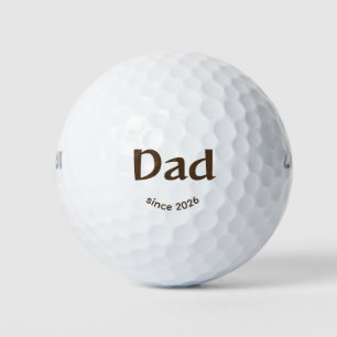 Dad since Year Easy Brown Happy Golf Balls