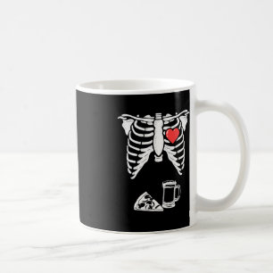 Dad Skeleton Halloween Beer Pizza Fun Pregnancy Co Coffee Mug