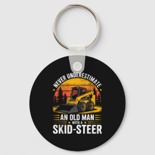 Dad Skid Steer Operator Father Construction Heavy Key Ring