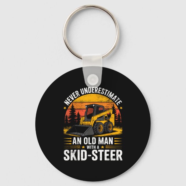 Dad Skid Steer Operator Father Construction Heavy  Key Ring (Front)
