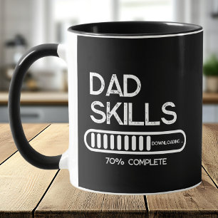 Dad Skills 70% Complete White on Black Mug