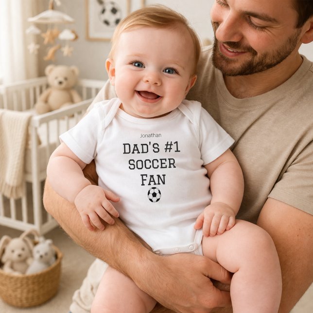 Dad Soccer Fan Baby Name Custom Bodysuit (Creator Uploaded)