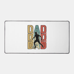 Dad Soccer Vintage Engraving Vector Design_1 Desk Mat