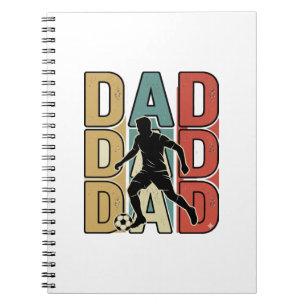 Dad Soccer Vintage Engraving Vector Design_1 Notebook