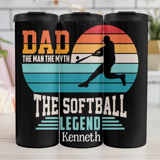 Dad Softball Legend Graphic Thermal Tumbler (Creator Uploaded)