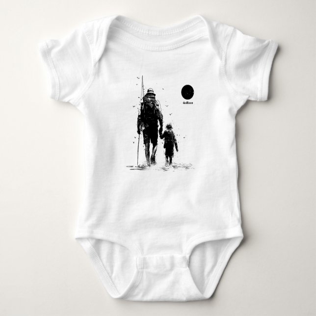 dad&son baby bodysuit (Front)