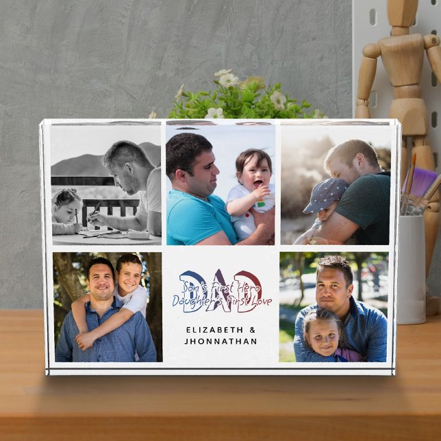 DAD Son & Daughter Quote Photo Collage Family Name (Creator Uploaded)