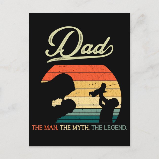 Dad Son Daughter Saying Father Day Postcard (Front)