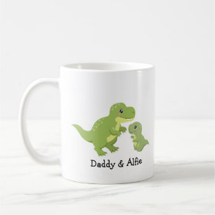 Dad & Son Dino Love – Personalised Family Coffee Mug