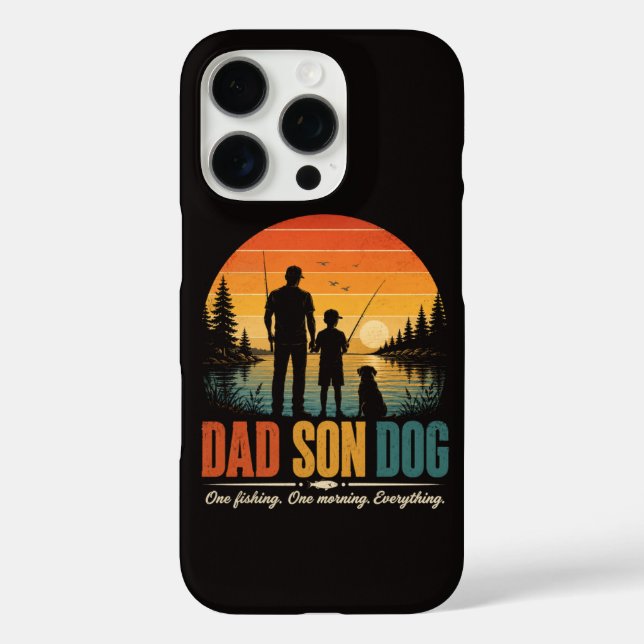 Dad Son Dog Fishing Morning Case-Mate iPhone Case (Back)