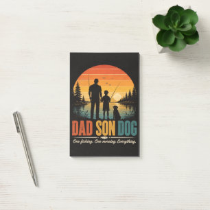 Dad Son Dog Fishing Morning Post-it Notes