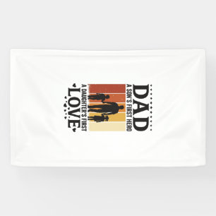 Dad Son First Hero Daughter First Love Vintage Shi Banner