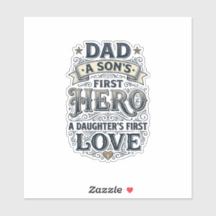 Dad Son Hero Daughter Love Vintage Typography Shir