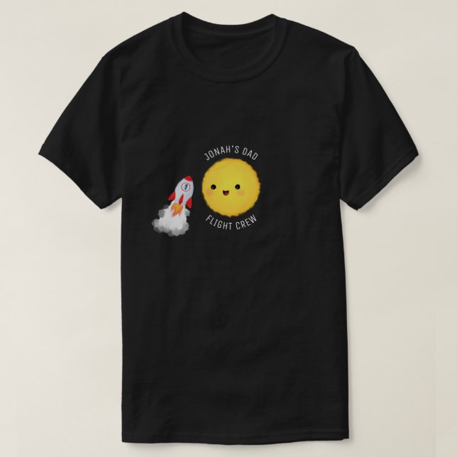 Dad Space Birthday Flight Crew T-Shirt (Design Front)