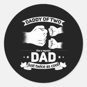Dad Squared Fathers Day Dad Of Two Cool Daddy Of 2 Classic Round Sticker