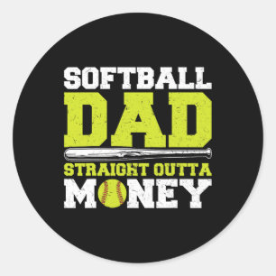 Dad Straight Outta Money Funny Classic Round Sticker