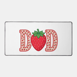 Dad Strawberry Lettering Vector Shirt Design_1 Desk Mat