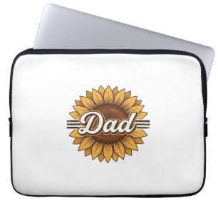 Dad Sunflower Vintage Engraving Shirt Design_1 Laptop Sleeve