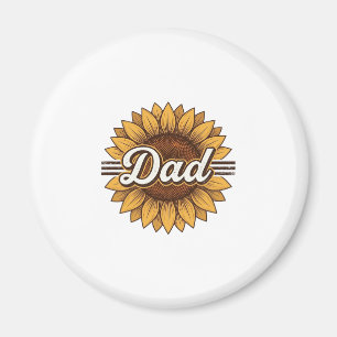 Dad Sunflower Vintage Engraving Shirt Design_1 Magnet