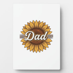 Dad Sunflower Vintage Engraving Shirt Design_1 Plaque