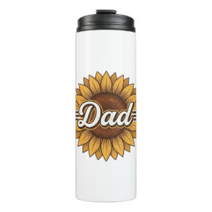 Dad Sunflower Vintage Engraving Shirt Design_1 Thermal Tumbler