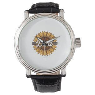 Dad Sunflower Vintage Engraving Shirt Design_1 Watch