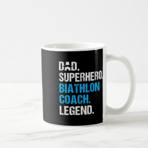Dad Superhero Biathlon Coach Funny Biathlon Coach Coffee Mug