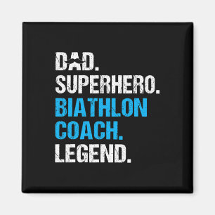 Dad Superhero Biathlon Coach Funny Biathlon Coach Magnet