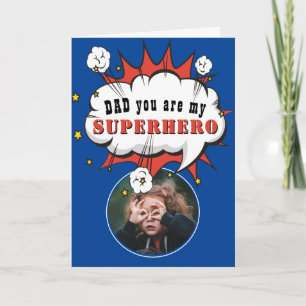 Dad Superhero Cartoon Speech Bubble Fathers day Card