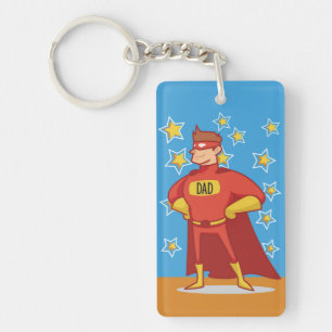 Dad Superhero on Father's Day Key Ring