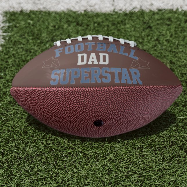 Dad Superstar Custom Name Mini Football (A mini football with Dad's name on it - a perfect Father's Day gift for the football fan.)