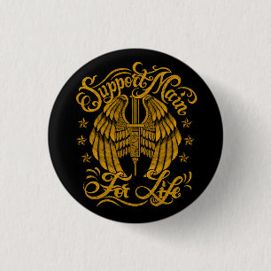 Dad Support Main Syringe Wings Typography 3 Cm Round Badge