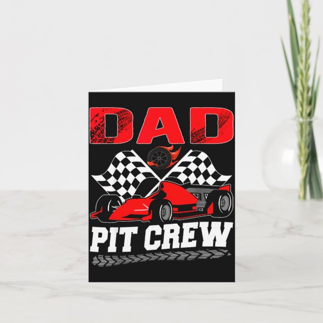 Dad T Crew Racing Family Race Car Birthday Boy  Card (Front)