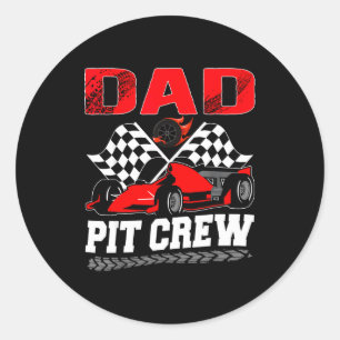 Dad T Crew Racing Family Race Car Birthday Boy Classic Round Sticker