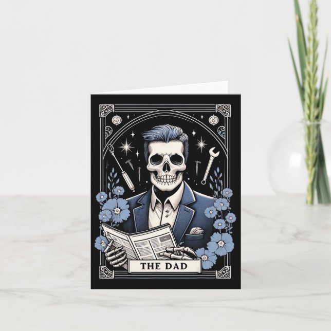 Dad Tarot Card Skeleton Fathers Day Skull Daddy Co (Front)