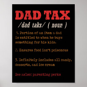 Dad Tax Definition Men Funny Father's Day 11  Poster